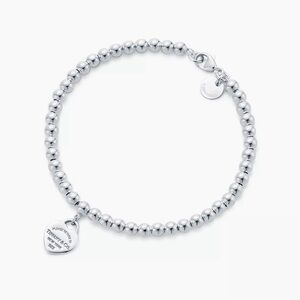 Tiffany Blue Heart Tag Bead Bracelet